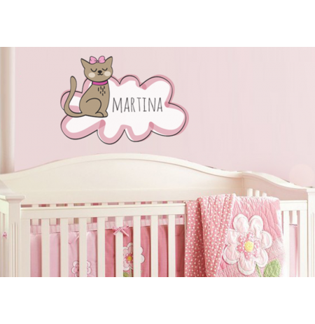 Pegatina gatito personalizado para niña
