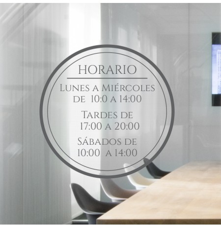 Horario en vinilo reposicionable Excelsior